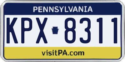 PA license plate KPX8311