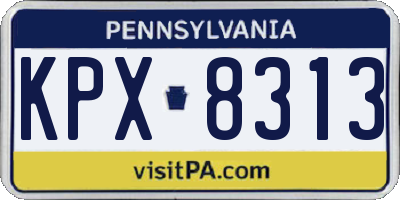 PA license plate KPX8313