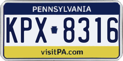 PA license plate KPX8316
