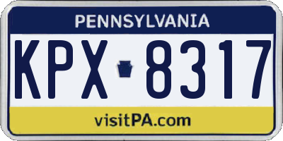 PA license plate KPX8317