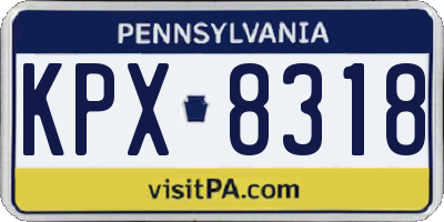 PA license plate KPX8318