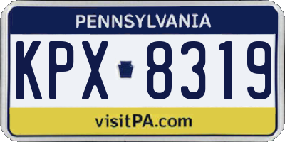 PA license plate KPX8319
