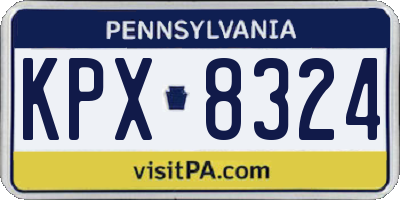 PA license plate KPX8324