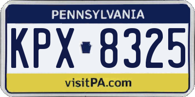 PA license plate KPX8325