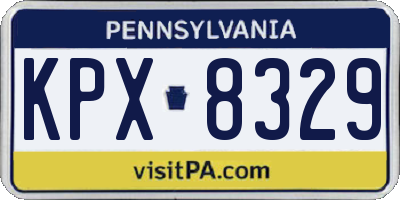 PA license plate KPX8329