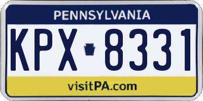 PA license plate KPX8331