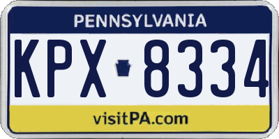 PA license plate KPX8334