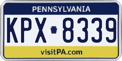 PA license plate KPX8339