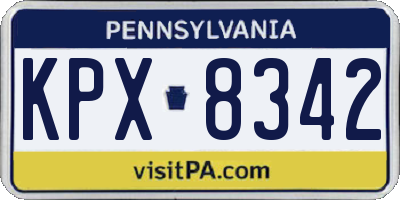 PA license plate KPX8342