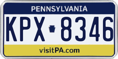 PA license plate KPX8346
