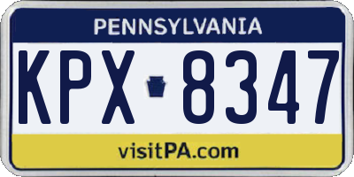 PA license plate KPX8347
