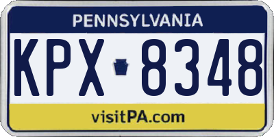 PA license plate KPX8348