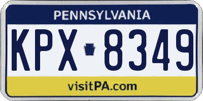PA license plate KPX8349