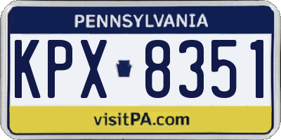 PA license plate KPX8351