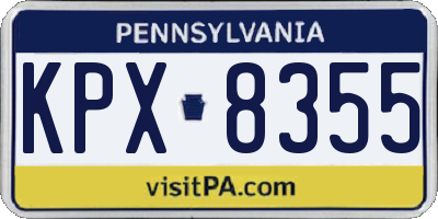 PA license plate KPX8355