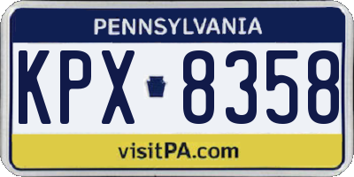 PA license plate KPX8358