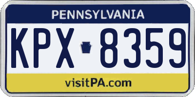 PA license plate KPX8359