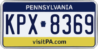 PA license plate KPX8369