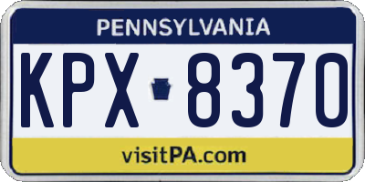 PA license plate KPX8370