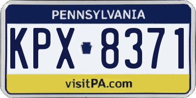 PA license plate KPX8371