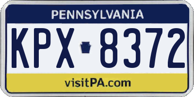 PA license plate KPX8372