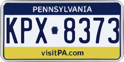 PA license plate KPX8373