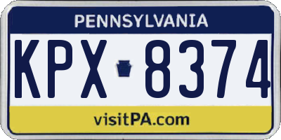 PA license plate KPX8374