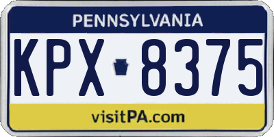 PA license plate KPX8375