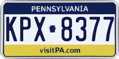PA license plate KPX8377