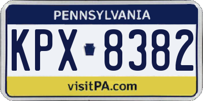 PA license plate KPX8382