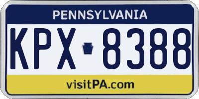 PA license plate KPX8388