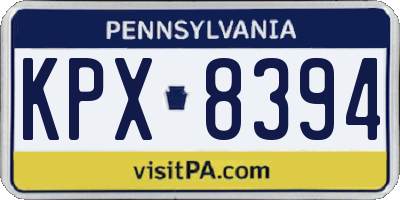 PA license plate KPX8394