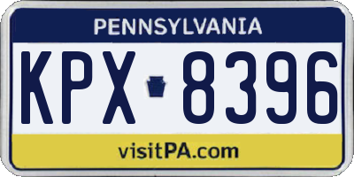 PA license plate KPX8396