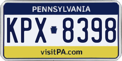PA license plate KPX8398
