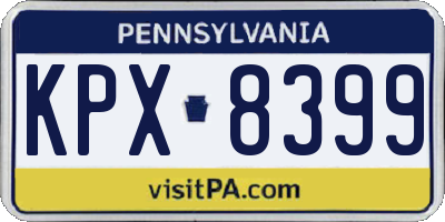 PA license plate KPX8399