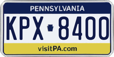 PA license plate KPX8400
