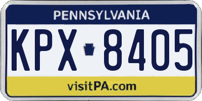 PA license plate KPX8405