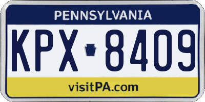 PA license plate KPX8409