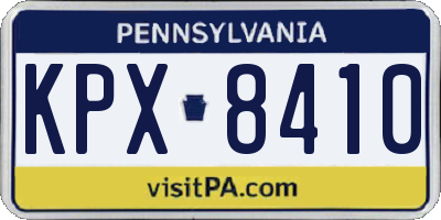 PA license plate KPX8410