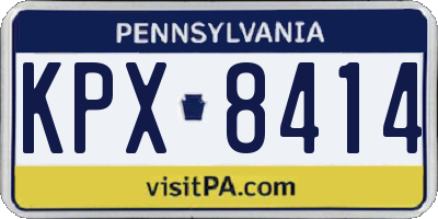 PA license plate KPX8414
