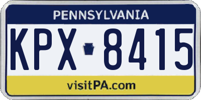 PA license plate KPX8415