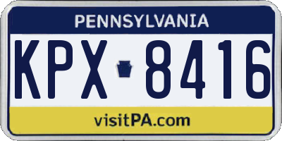 PA license plate KPX8416