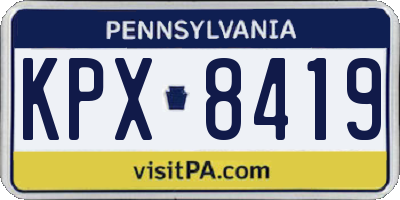 PA license plate KPX8419