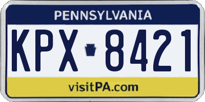 PA license plate KPX8421