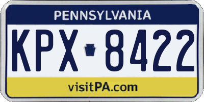 PA license plate KPX8422
