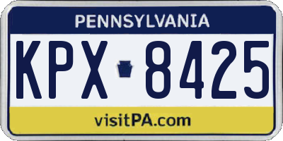 PA license plate KPX8425
