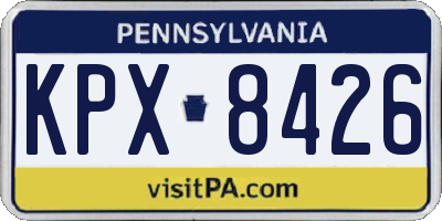 PA license plate KPX8426