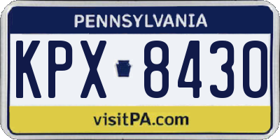 PA license plate KPX8430