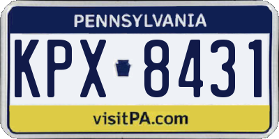 PA license plate KPX8431