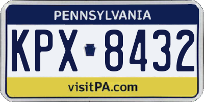 PA license plate KPX8432